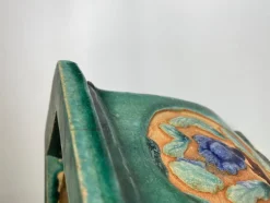 Outlet Pamono Green Glazed Terracotta Plant Pot Holder, France, 1930s