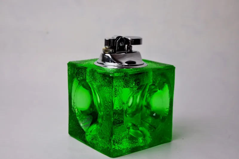 Sale Pamono Green Ice Cube Lighter in Murano Glass attributed to Antonio Imperatore, Italy, 1970s
