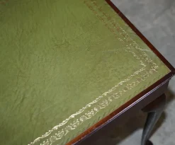 Pamono Green Leather Cutlery Table with Silver Plated Cutlery><noscript><img width=