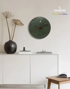 Pamono Green Marble Wall Clock by Euromarmi Store> Clocks