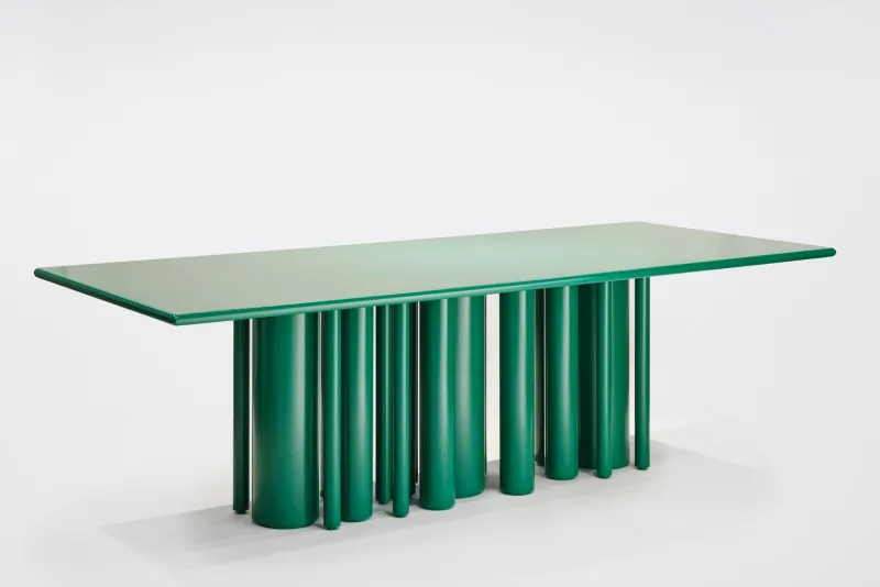 Discount Pamono Green Matte Lacquer Dining Table by SoShiro