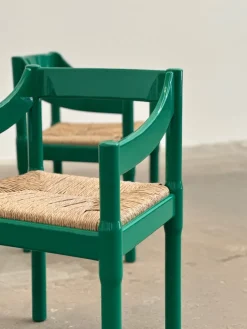 Pamono Green Model Carimate Dining Chairs by Vico Magistretti for Cassina, 1960s, Set of 6><noscript><img width=