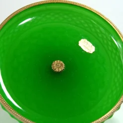 Pamono Green Opaline Glass Dish, France, 1950s