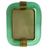 Discount Pamono Green Torchon Picture Frame in Murano Glass and Brass by Simoeng