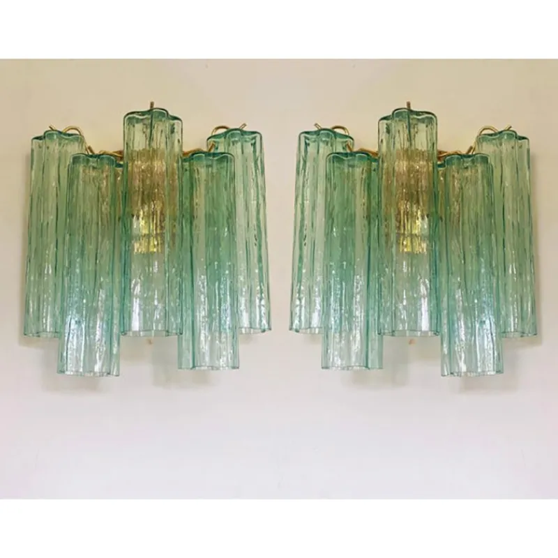 Outlet Pamono Green Tronchi Murano Glass Wall Sconces by Simoeng, Set of 2