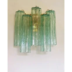Outlet Pamono Green Tronchi Murano Glass Wall Sconces by Simoeng, Set of 2