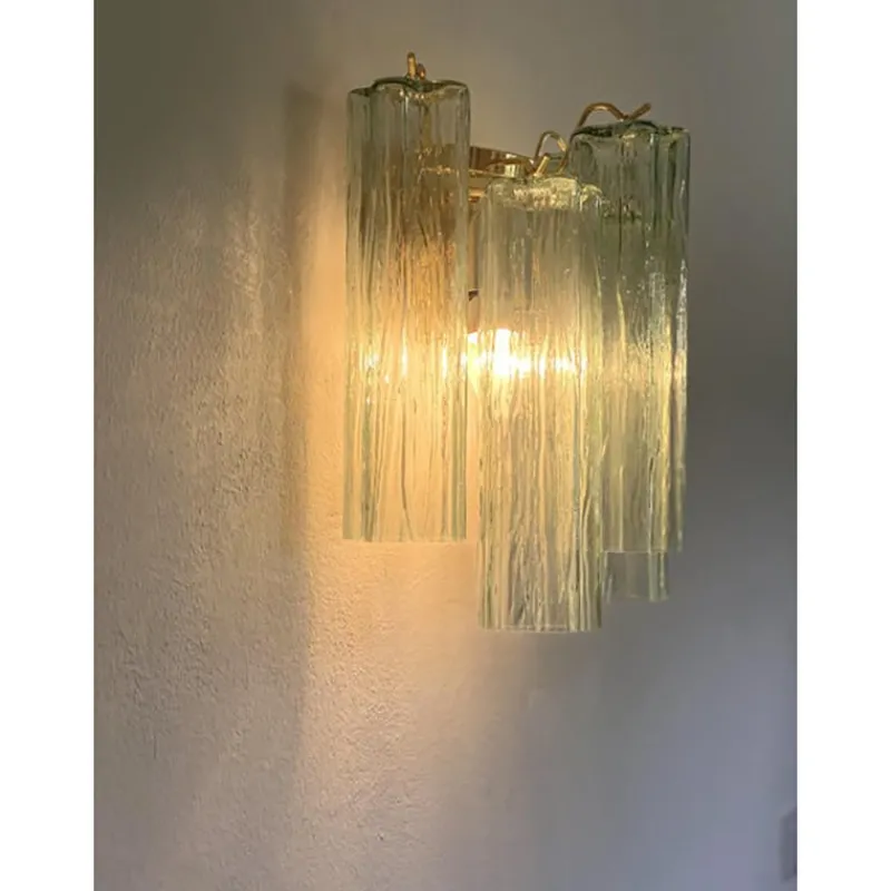 Outlet Pamono Green Tronchi Murano Glass Wall Sconces by Simoeng, Set of 2