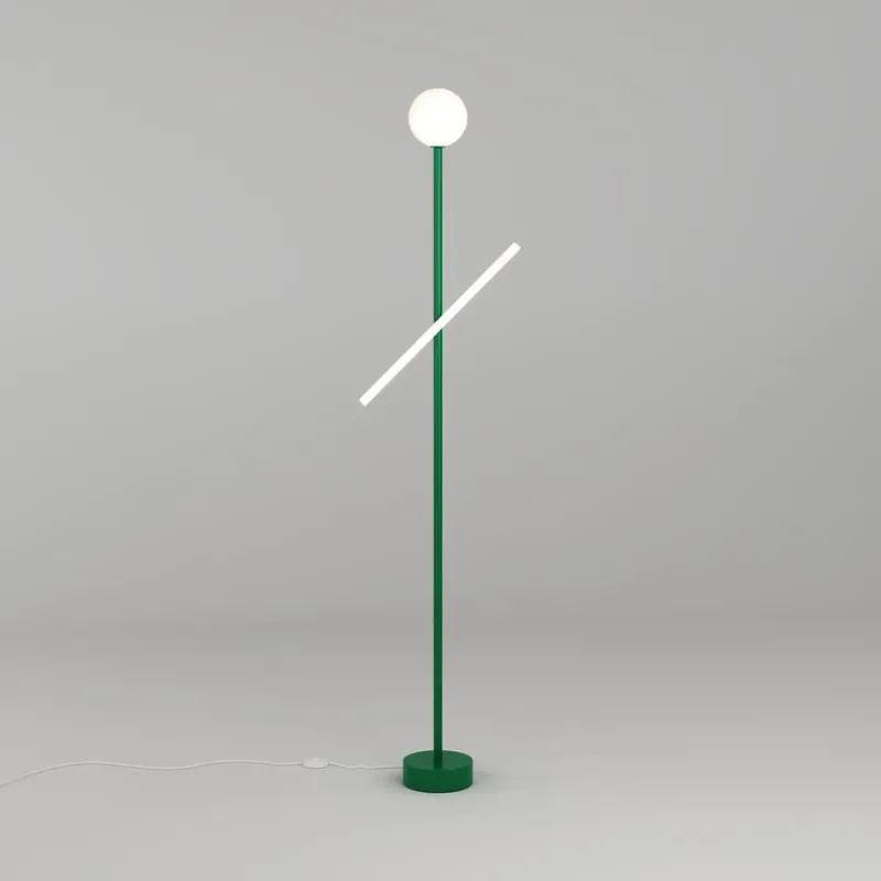 New Pamono Green Tube and Globe Floor Lamp by Atelier Areti