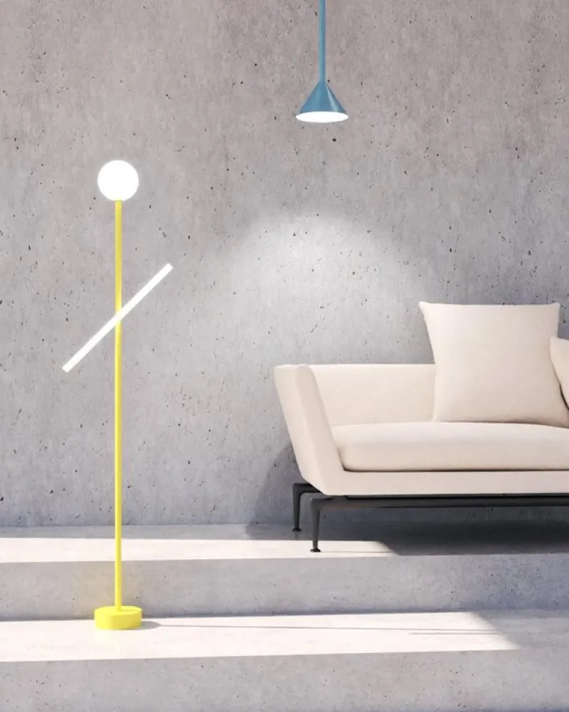 New Pamono Green Tube and Globe Floor Lamp by Atelier Areti