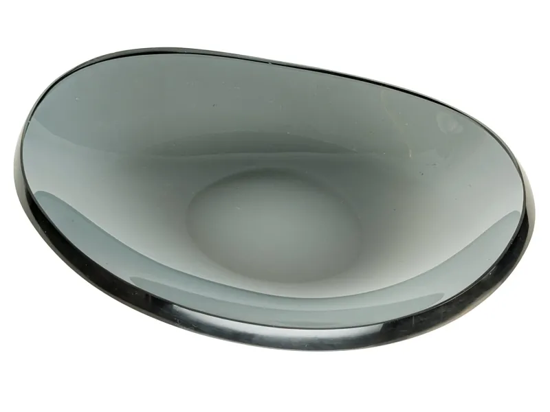 Pamono Grinded Smoked Glass Bowl attributed to Fontana Arte, 1960s> Bowls