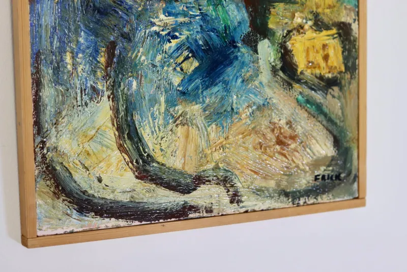 Pamono Gösta Falck, Girl, 1960s, Oil on Canvas, Framed> Mid-Century