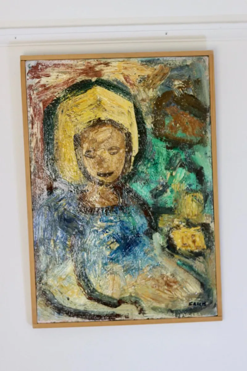 Pamono Gösta Falck, Girl, 1960s, Oil on Canvas, Framed> Mid-Century