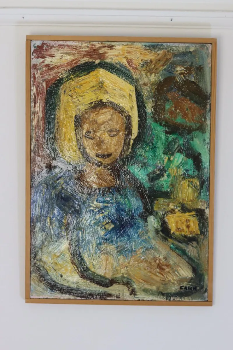 Pamono Gösta Falck, Girl, 1960s, Oil on Canvas, Framed> Mid-Century