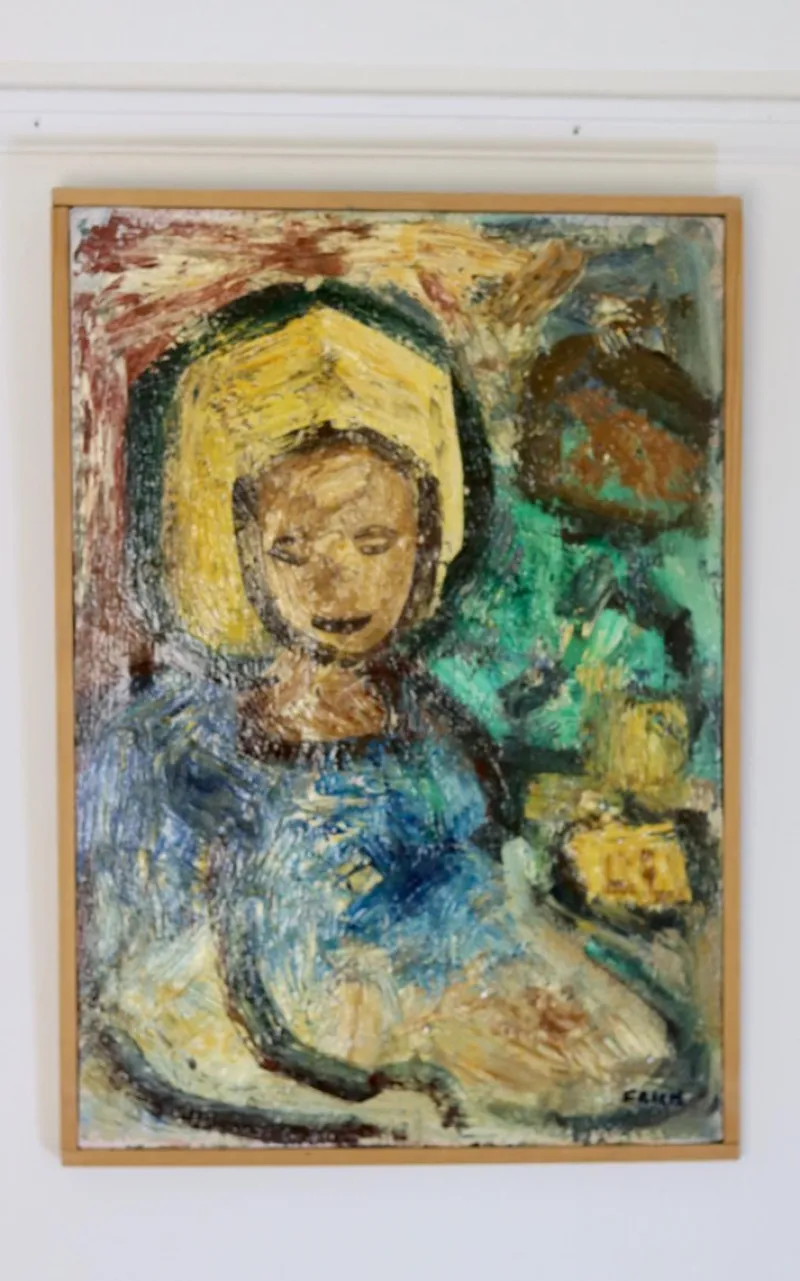 Pamono Gösta Falck, Girl, 1960s, Oil on Canvas, Framed> Mid-Century