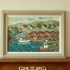 Pamono Göte Johansson, Fiskeläge Bohuslän, Mid-20th Century, Oil on Panel, Framed> Mid-Century