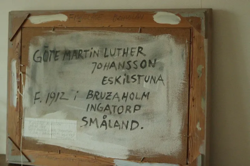 Pamono Göte Johansson, Fiskeläge Bohuslän, Mid-20th Century, Oil on Panel, Framed> Mid-Century