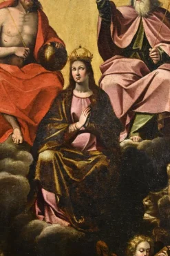 New Pamono Guglielmo Caccia, Assumption of the Virgin Trinity Angels, 1630, Oil on Canvas, Framed