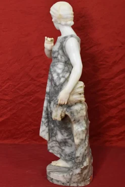 Pamono Guglielmo Pugi, Woman Sculpture, 1800s, Alabaster & Marble><noscript><img width=
