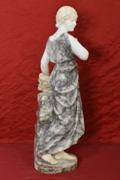 Pamono Guglielmo Pugi, Woman Sculpture, 1800s, Alabaster & Marble><noscript><img width=