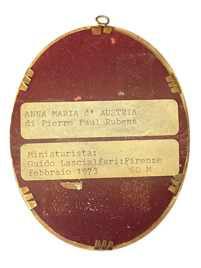 Pamono Guido Lascialfari, Miniature of Anna Maria of Austria, Painting> Painting