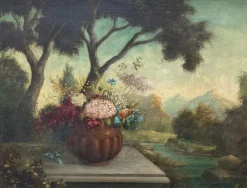 Clearance Pamono Guido Tosi, Living Nature in the Landscape, 19th Century, Oil on Canvas