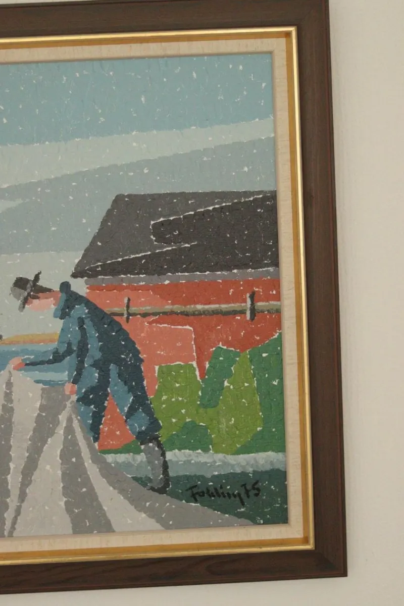 Pamono Gunnar Fohlin, Fisherman, 1975, Oil on Canvas, Framed> Mid-Century|Painting