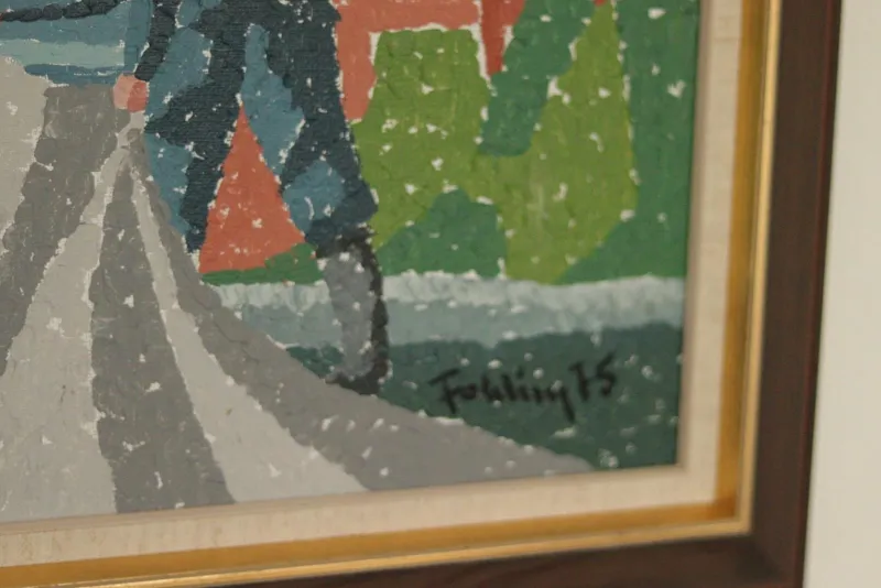 Pamono Gunnar Fohlin, Fisherman, 1975, Oil on Canvas, Framed> Mid-Century|Painting