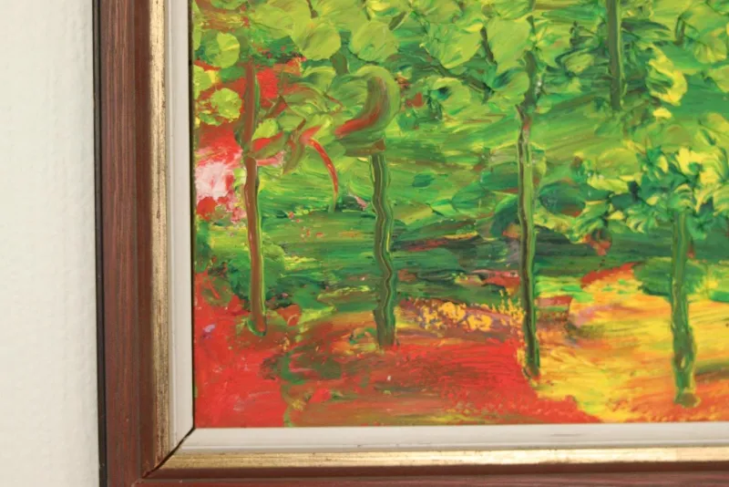 Pamono Gunnar Greiber, Trees, 1960s, Oil on Panel, Framed