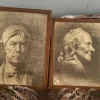 Pamono Gunnar Myhre, Art Deco Portraits, Pencil Drawings, 1927, Set of 2> Art Deco