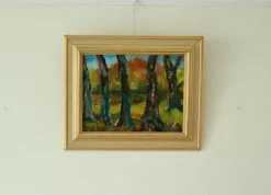 Pamono Gustav, Through the Trees, 1960s, Oil on Canvas, Framed> Contemporary|Mid-Century