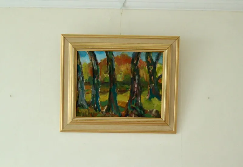 Pamono Gustav, Through the Trees, 1960s, Oil on Canvas, Framed> Contemporary|Mid-Century