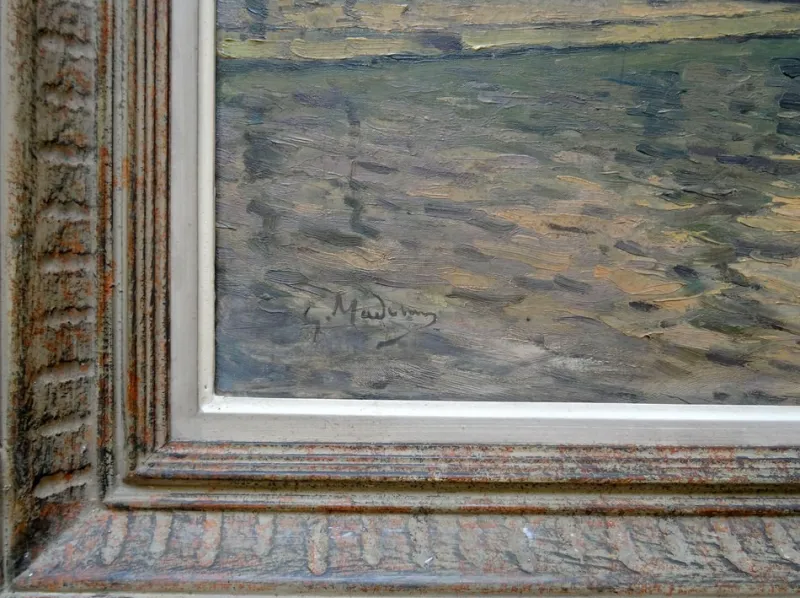 New Pamono Gustave Madelain, Alexander III Bridge and the Banks of the Seine, 1900s, Oil on Canvas