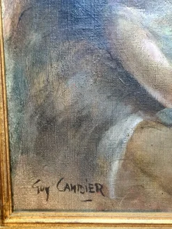 Pamono Guy Cambier, Mother and Child, Large Oil on Canvas, 1960s, Framed><noscript><img width=