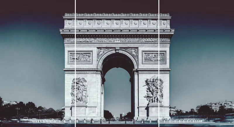 New Pamono Guy Sargent, Arc De Triomphe Triptych, Archival Pigment Print