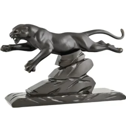 Pamono H. Gual, Art Deco Panther Sculpture, 1930, Metal & Marble> Art Deco