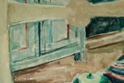 Pamono H. Langerman, Chairs and Apples, Mid-20th Century, Oil on Canvas, Framed><noscript><img width=