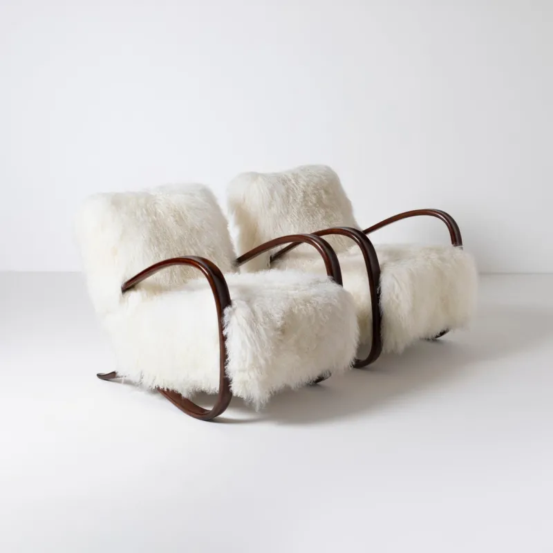 Hot Pamono H-269 Lounge Chairs by Jindrich Halabala, Czechoslovakia, 1950s, Set of 2