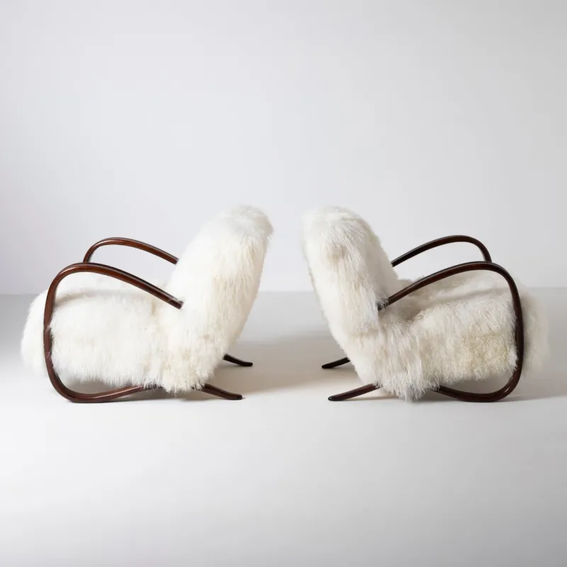 Hot Pamono H-269 Lounge Chairs by Jindrich Halabala, Czechoslovakia, 1950s, Set of 2