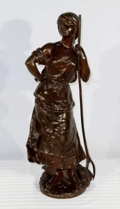 Discount Pamono H. Moreau, Jeune Paysanne, Late 1800s, Bronze
