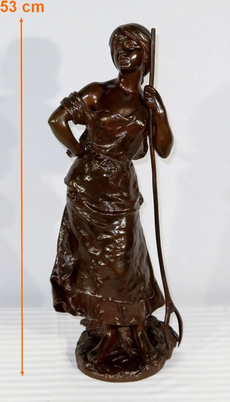 Discount Pamono H. Moreau, Jeune Paysanne, Late 1800s, Bronze