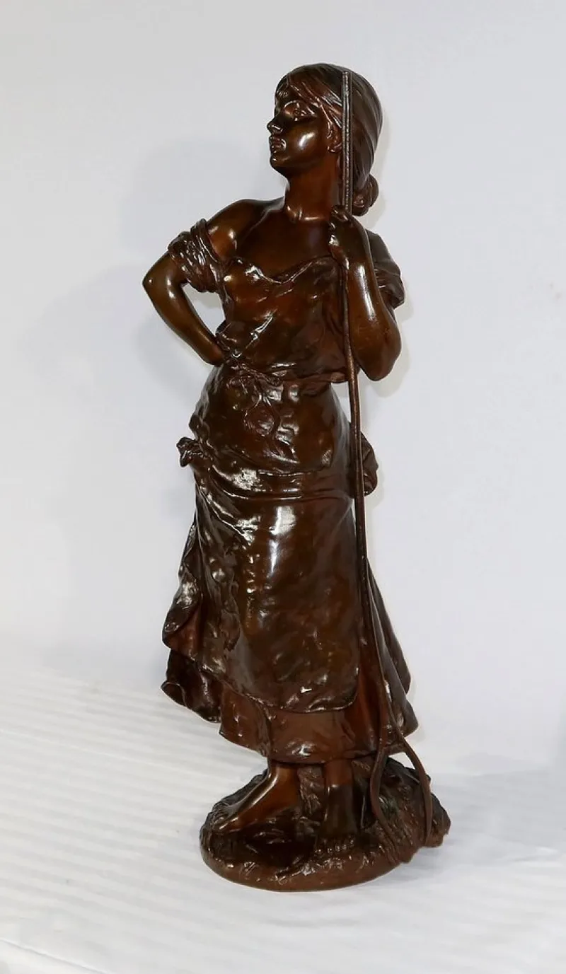Discount Pamono H. Moreau, Jeune Paysanne, Late 1800s, Bronze