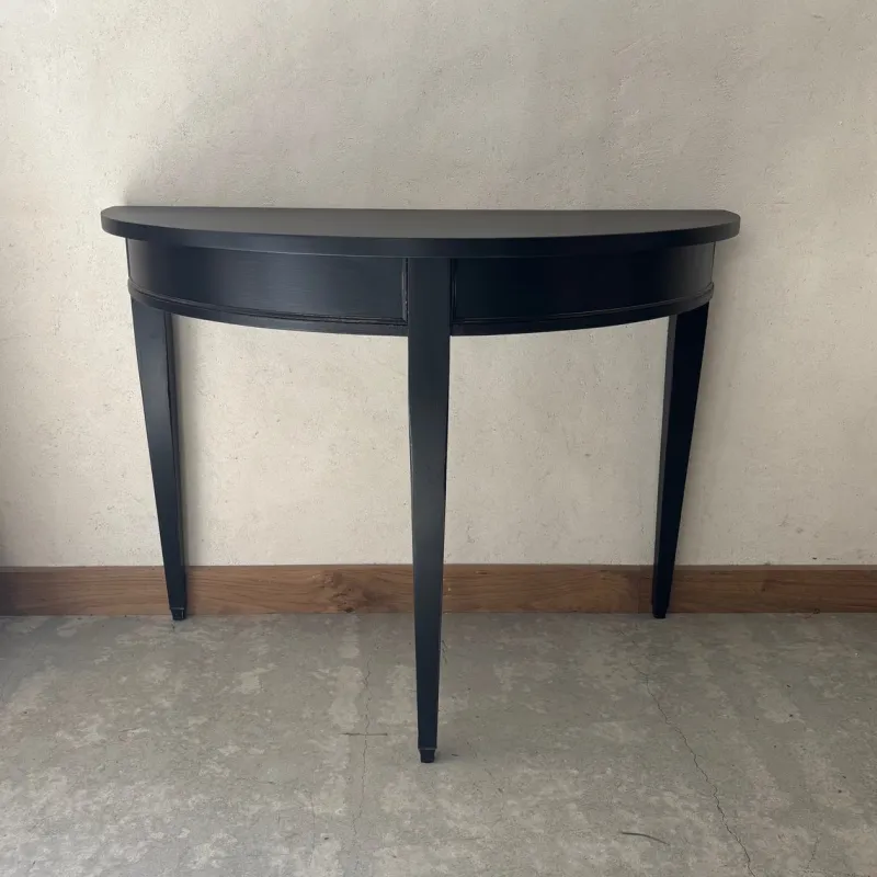 Pamono Half-Moon Console Table in Black Patina> Console Tables
