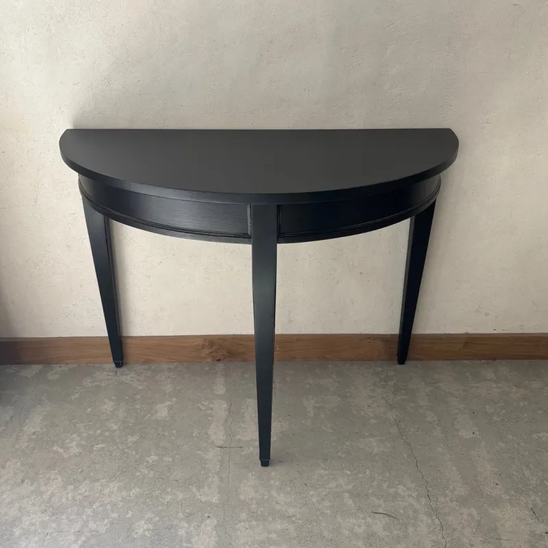 Pamono Half-Moon Console Table in Black Patina> Console Tables