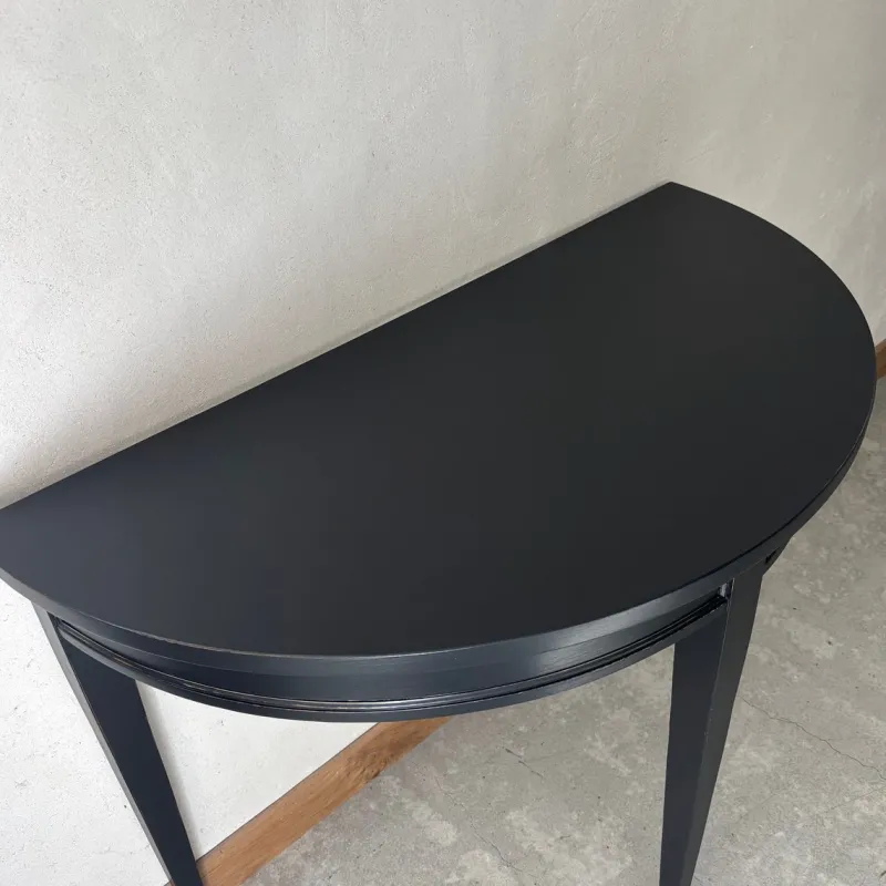 Pamono Half-Moon Console Table in Black Patina> Console Tables