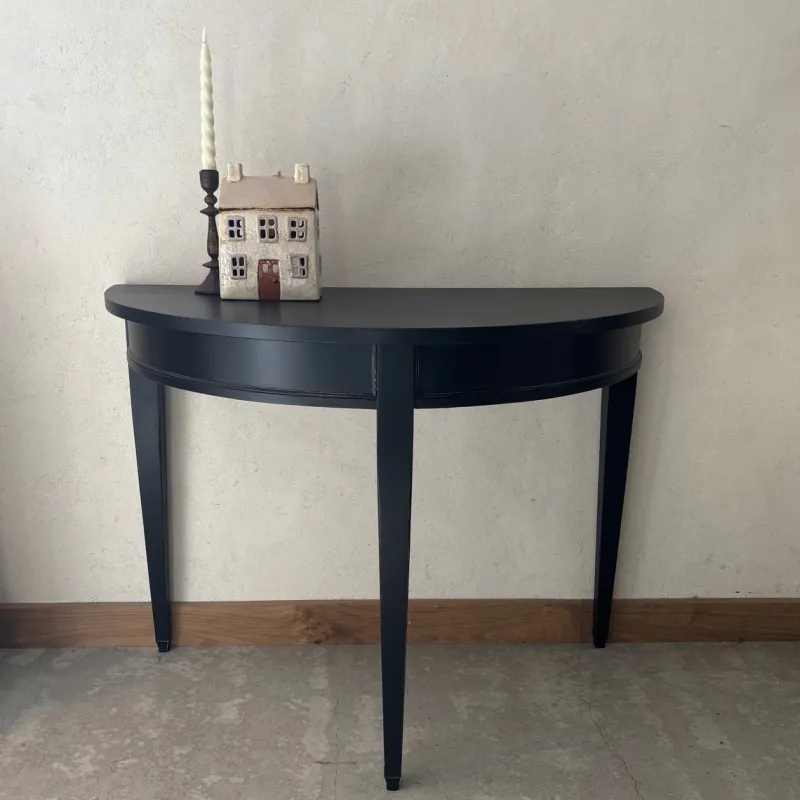 Pamono Half-Moon Console Table in Black Patina> Console Tables