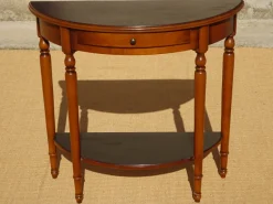 Pamono Half-Moon Console with Drawer in Cherry Wood, 1980s> Console Tables