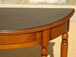Pamono Half-Moon Console with Drawer in Cherry Wood, 1980s><noscript><img width=