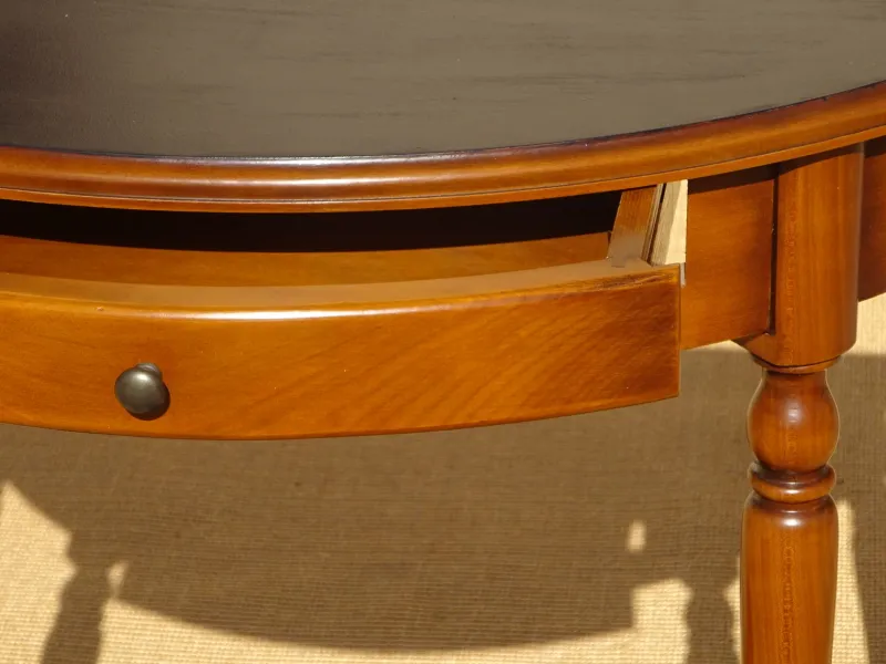 Pamono Half-Moon Console with Drawer in Cherry Wood, 1980s> Console Tables