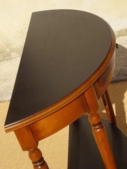 Pamono Half-Moon Console with Drawer in Cherry Wood, 1980s><noscript><img width=