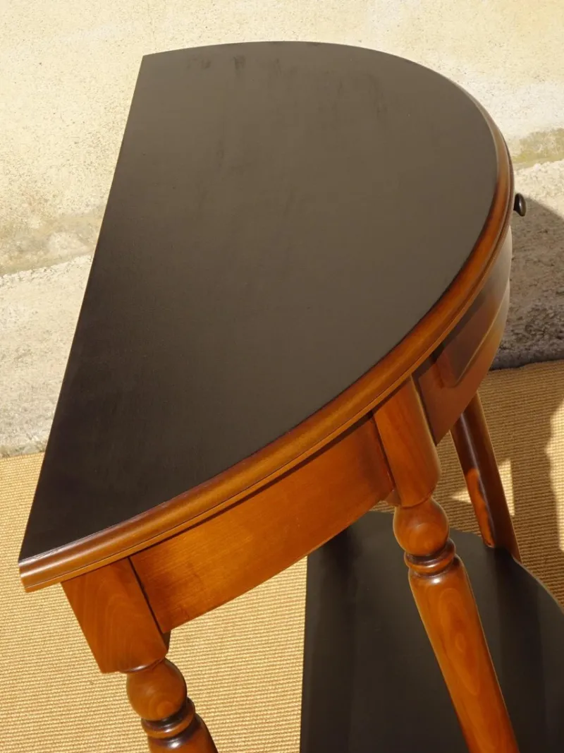 Pamono Half-Moon Console with Drawer in Cherry Wood, 1980s> Console Tables